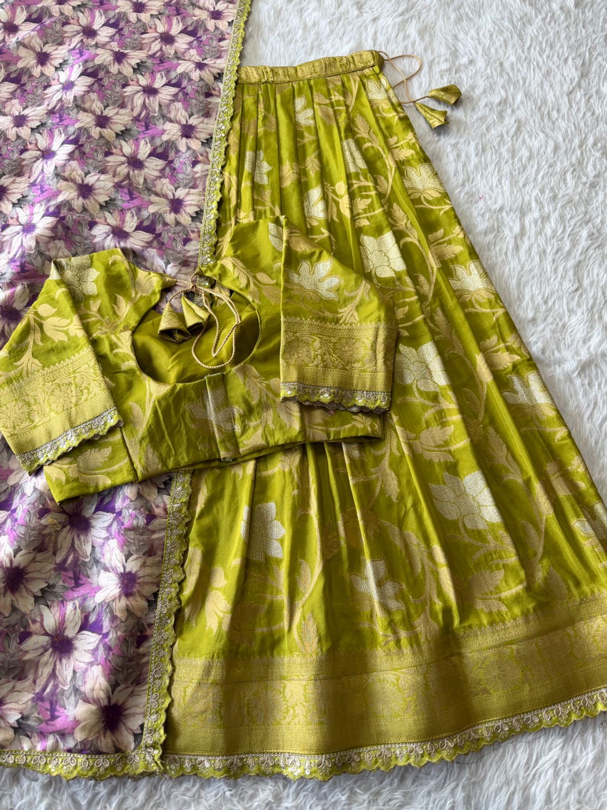 Soft Khadi crepe Designer Lehenga