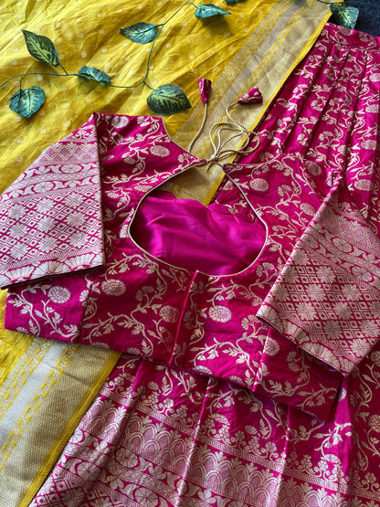 Pattu style south Indian festival lehenga for Ugadi