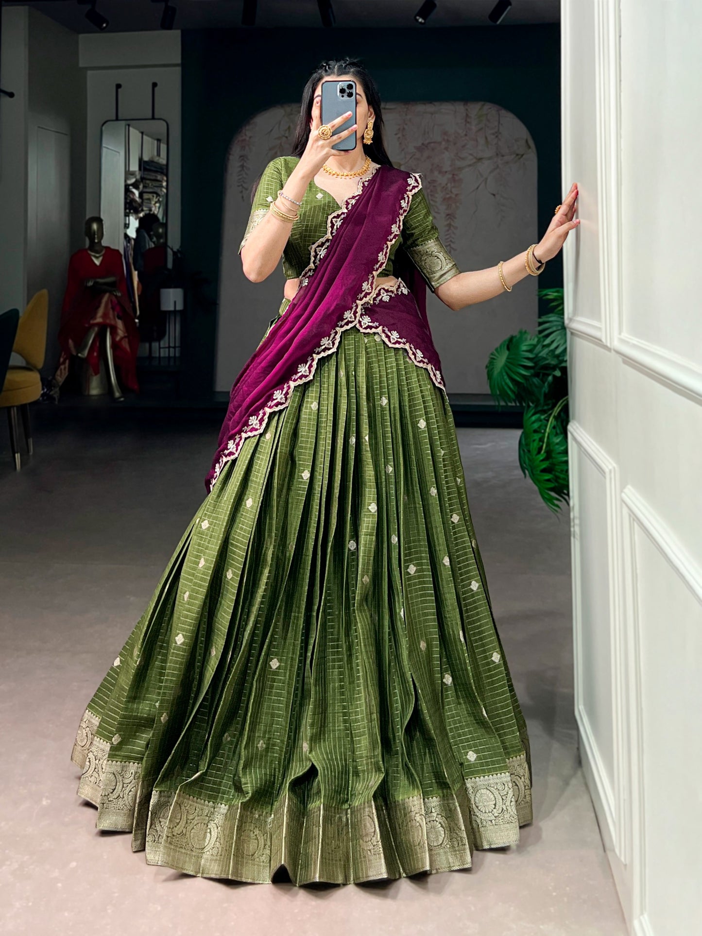 Chinon checks tradition lehenga sets