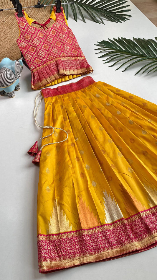Kids cute pattu colourful panel work sets