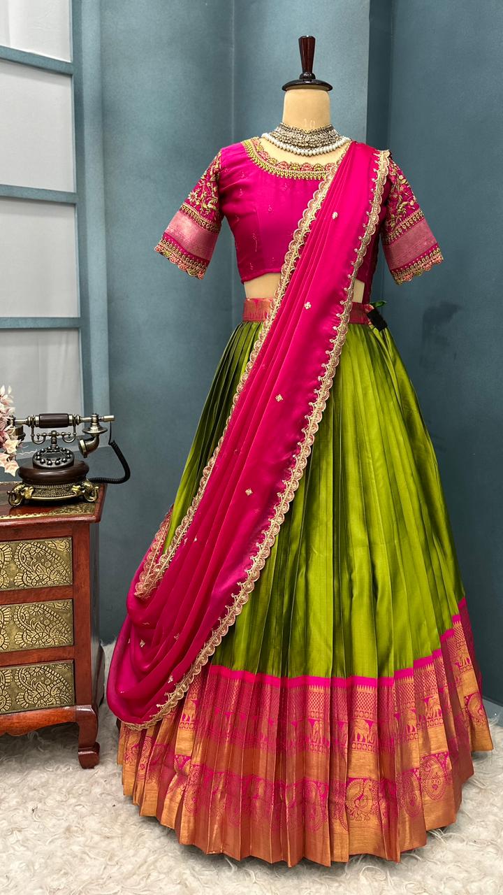 Desginer Kanjivaram Silk work Lehenga ✨