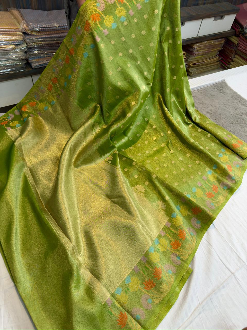 Vintage semi soft Dupion designer saree