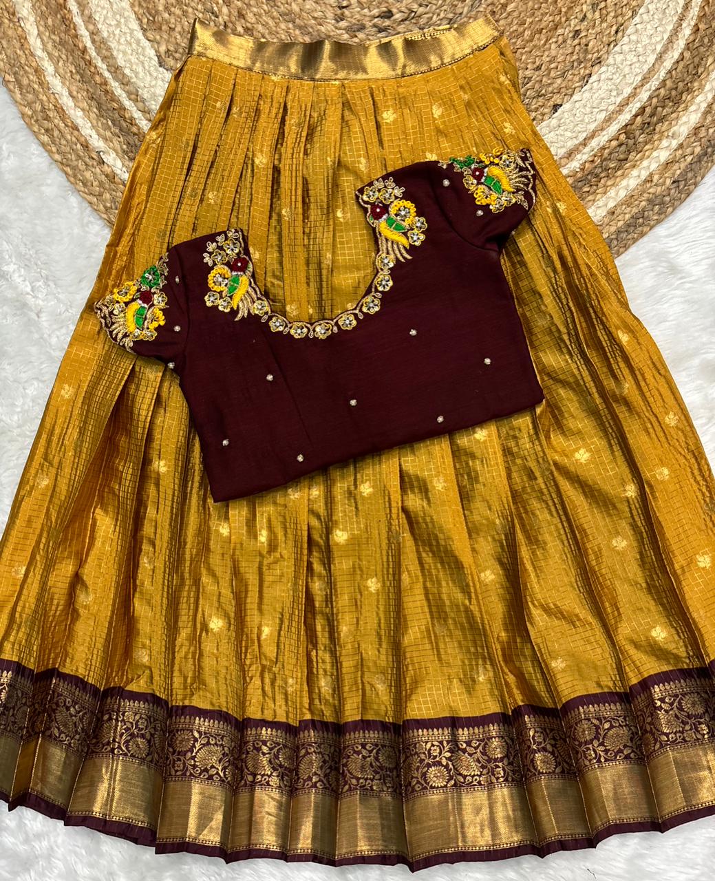 Kids cute zardosi maggam work festival wear