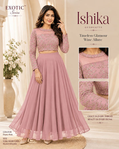 Crop top style (Anarakali ) gown stylish work sets