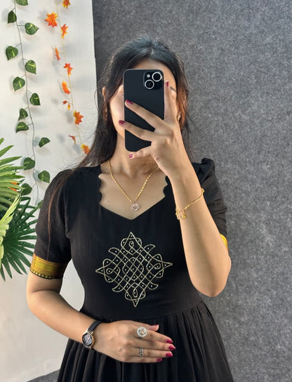 Café blooming vichitra silk gowns