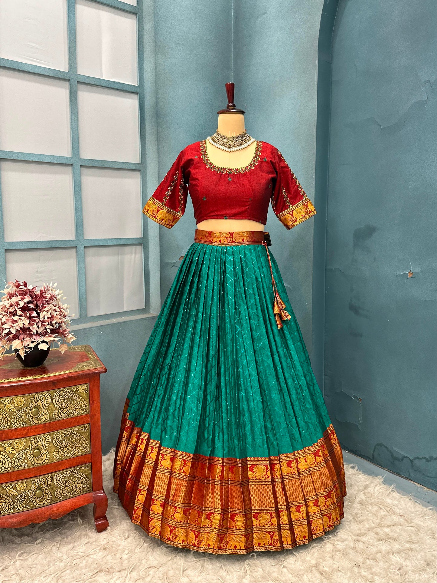 Narayanapet sequence work Designer lehenga