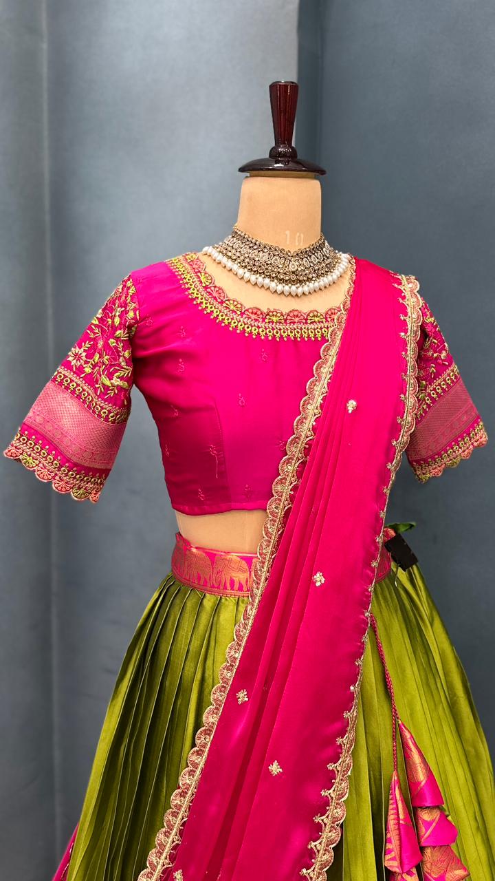 Desginer Kanjivaram Silk work Lehenga ✨