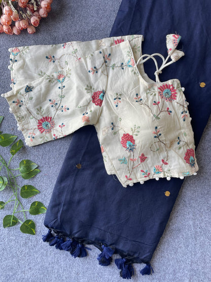 Khadi Cotton with stitched blouse