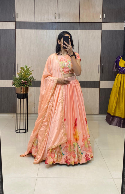 Position folk silk royal look lehengas