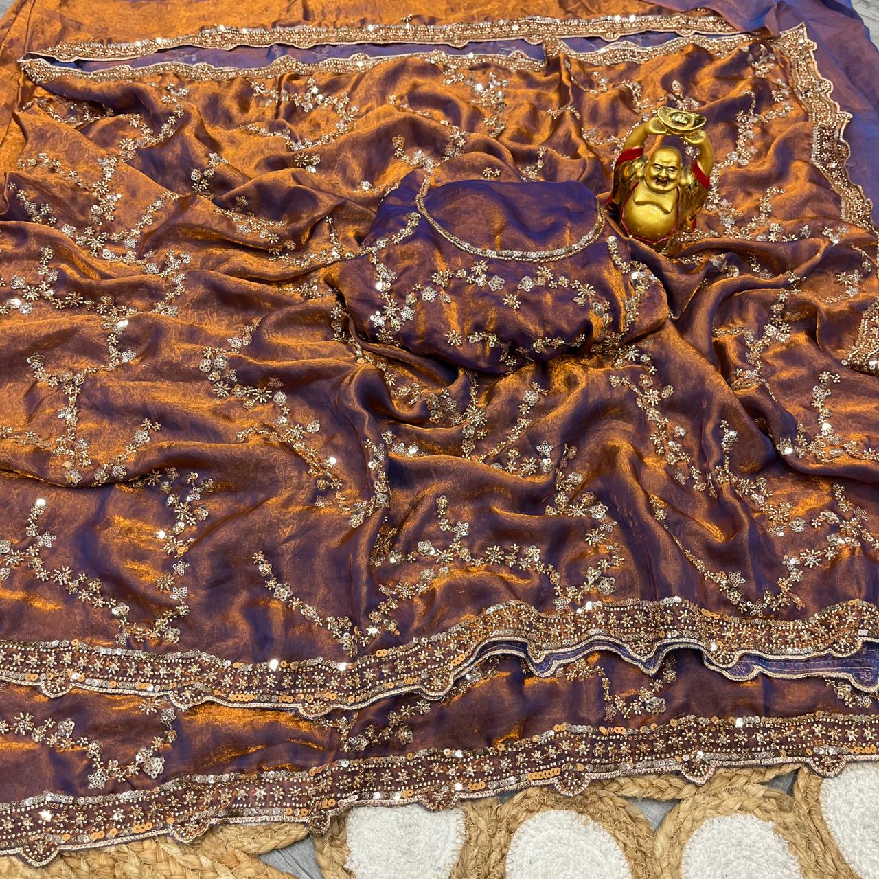 Luxe Grand look good beeds work saree