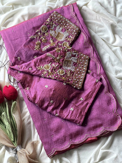 Beadspromax Saree with stitched Blouses Budget sarees