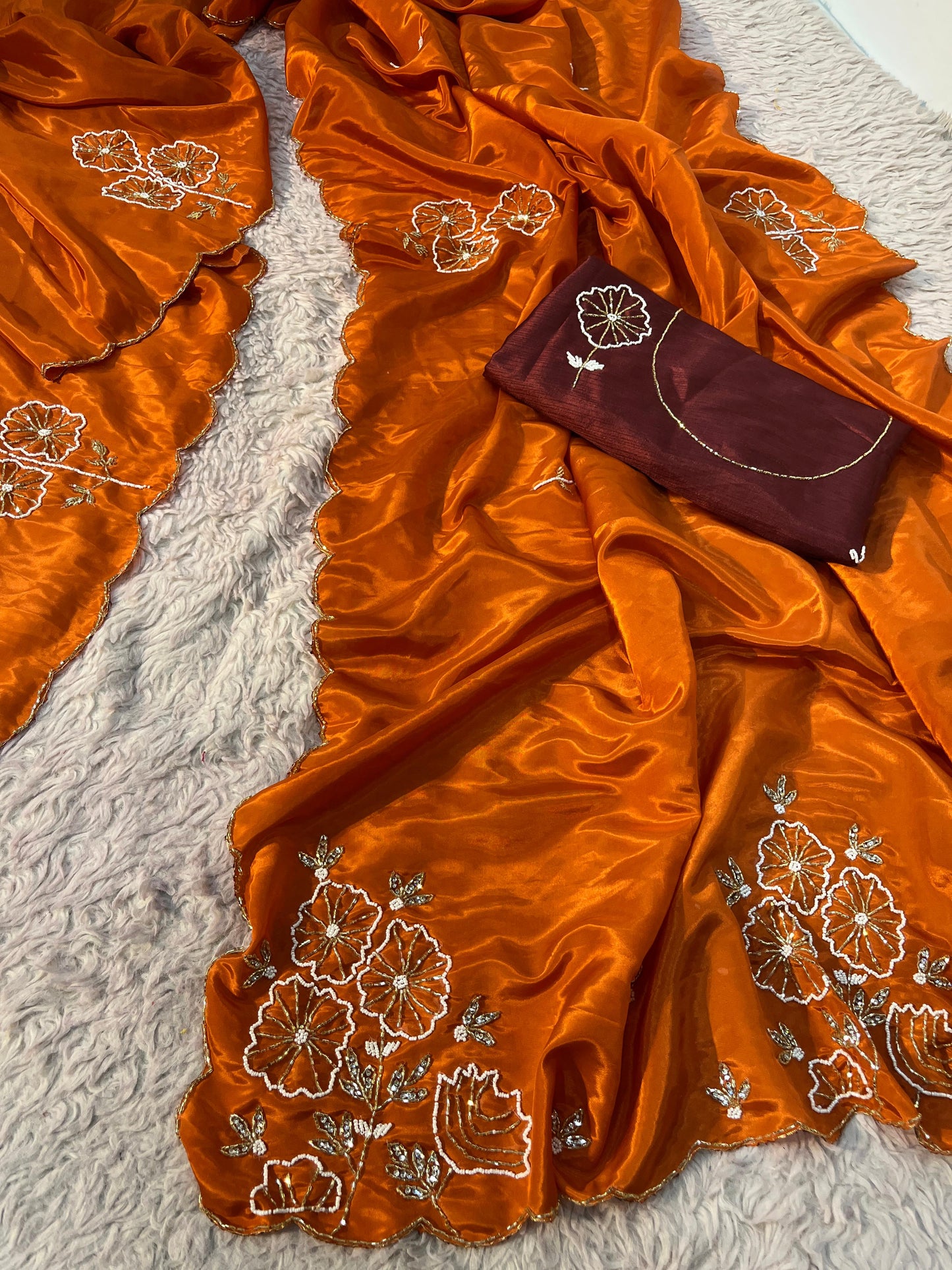 Trendy Handwork Desginer Kanta Sarees