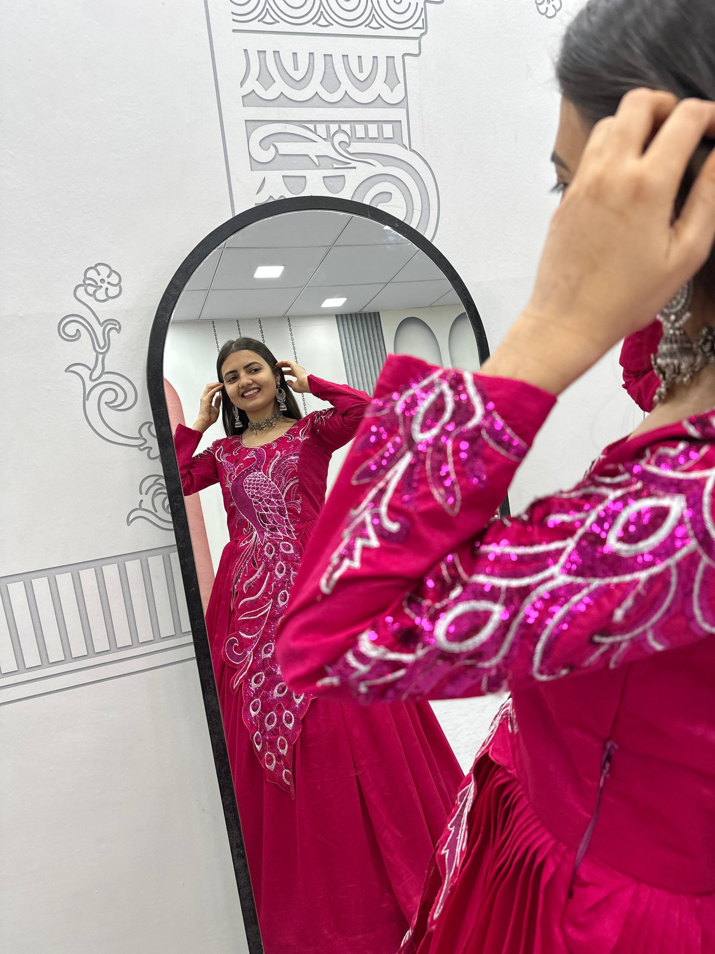 Big boss tanuja peacock long gown