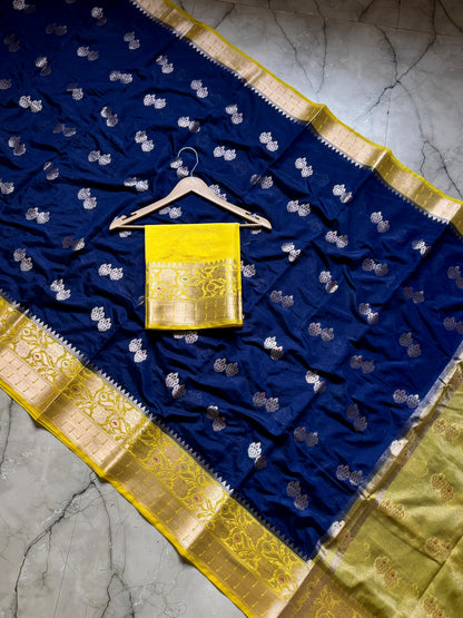Handloom row mango premium vintage vibe festival wear saree
