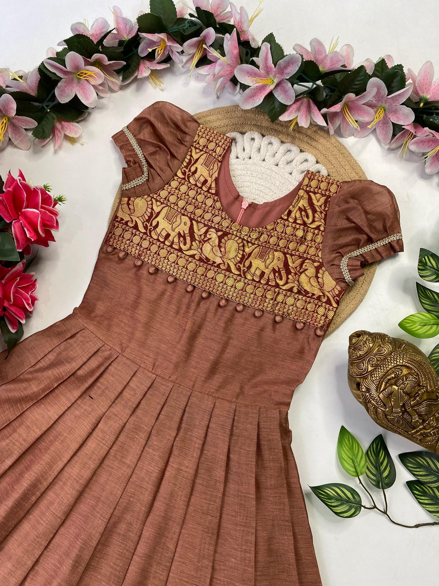 Kids Narayapet silk pattu gowns