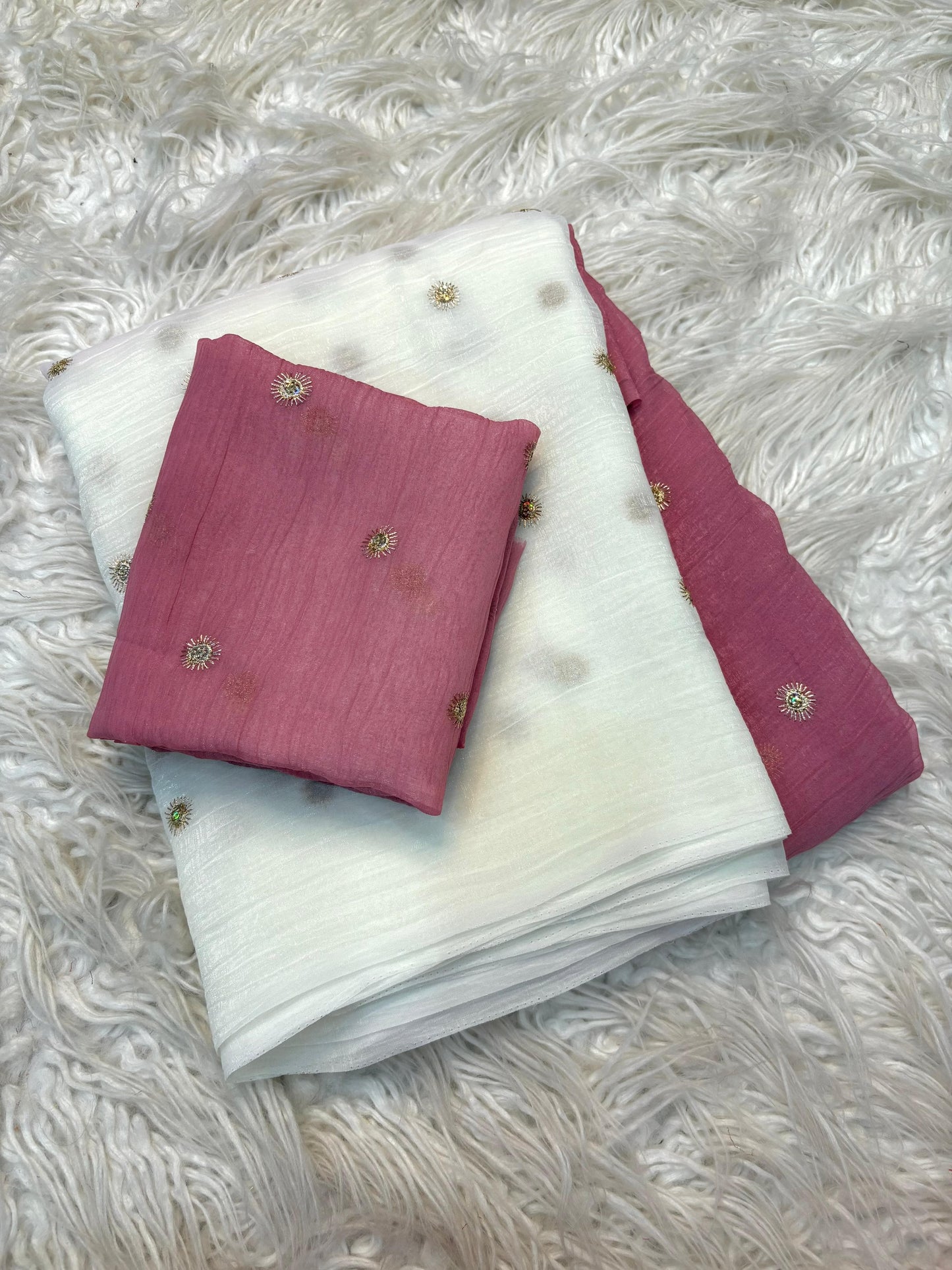 Duel shade crunchy crush butties sarees