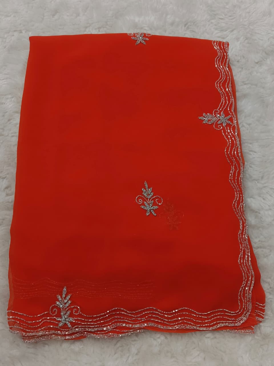 Georgette fancy kardhana trending work sarees