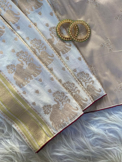 Semi  pattu Kanchipuram Dola silk weaving Sarees