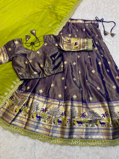 Paithani Lehenga with zari work