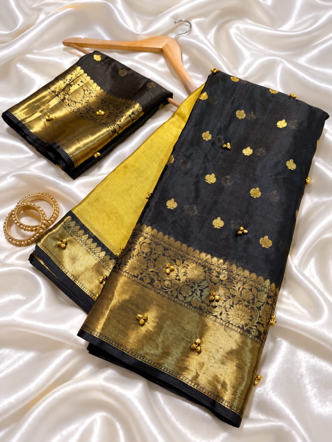 Banarasi katan tissue half half budget saree