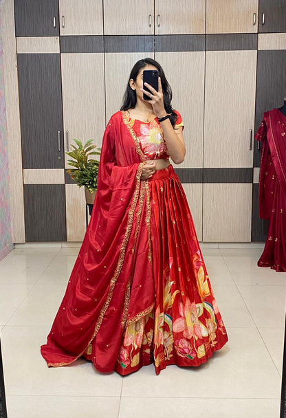 SILK Lehenga choli set with stitched blouse