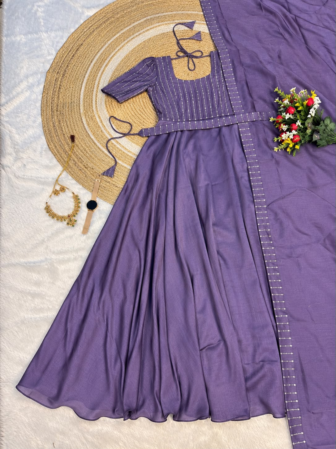 party wear draping style cafe gown