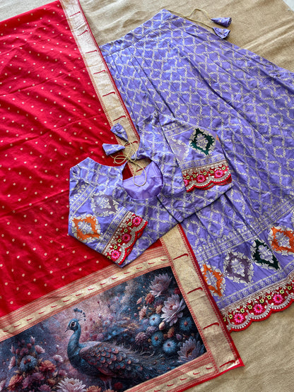 Silk Lehenga with stiched blouse