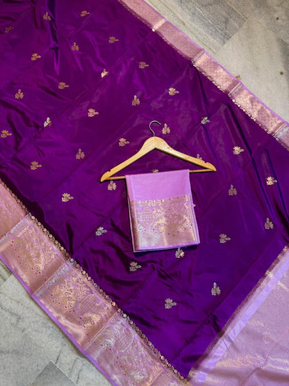 Banarasi katan top colours soft fab sarees