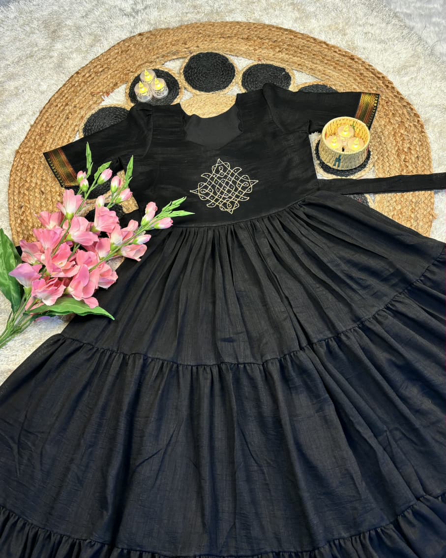 Café blooming vichitra silk gowns