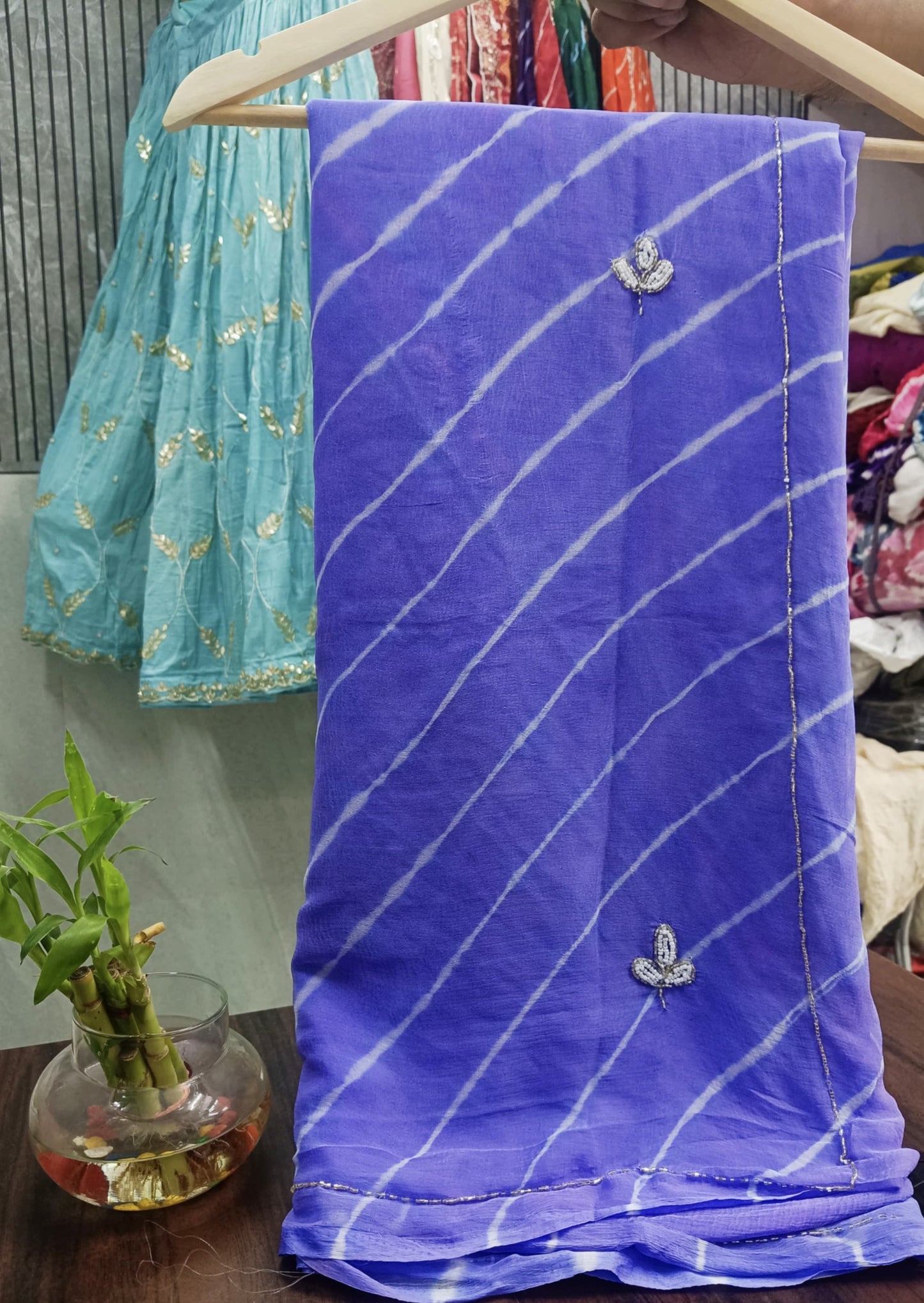 Trendy chiffon katdana lehriya sarees
