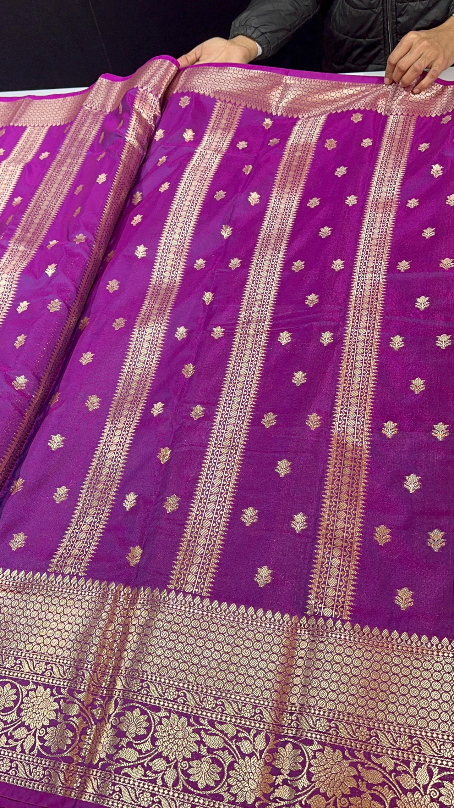 Semi Banarasi’s Katan silk weaving temple sarees