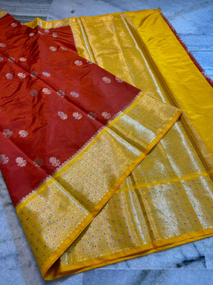 Banarasi katan zari soft fab budget sarees