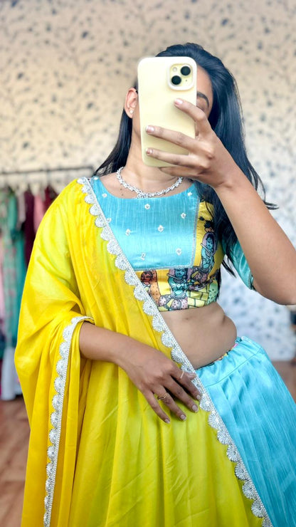 Vasudha Kalamkari desginer art lehenga