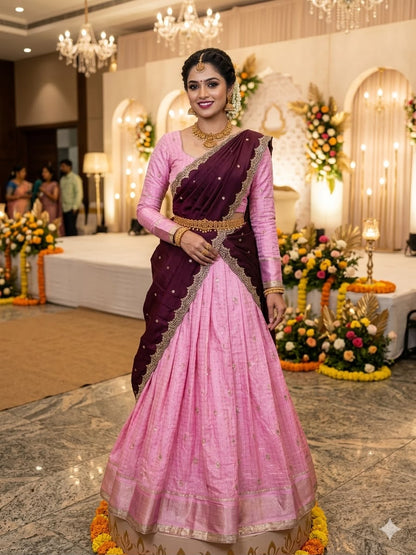 Viscose Georgette checks Designer lehenga