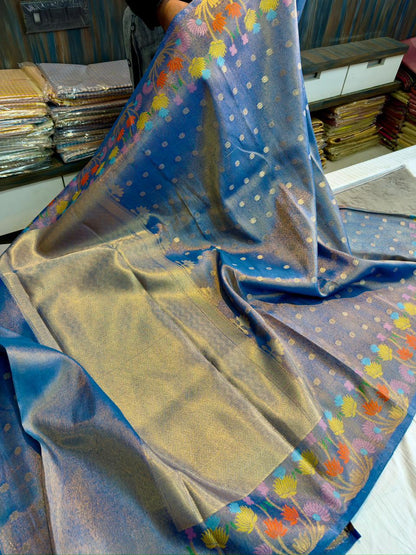 Vintage semi soft Dupion designer saree