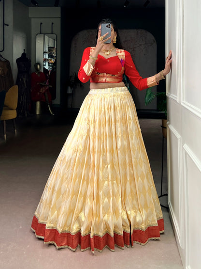 Paithani Duo zari weaving co-ord set  lehenga