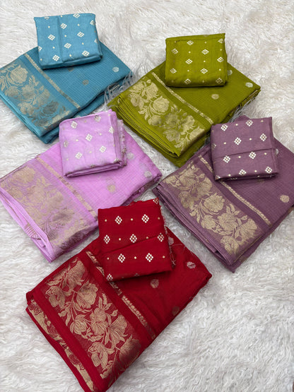 Kota doriya Rose trending traditional saree