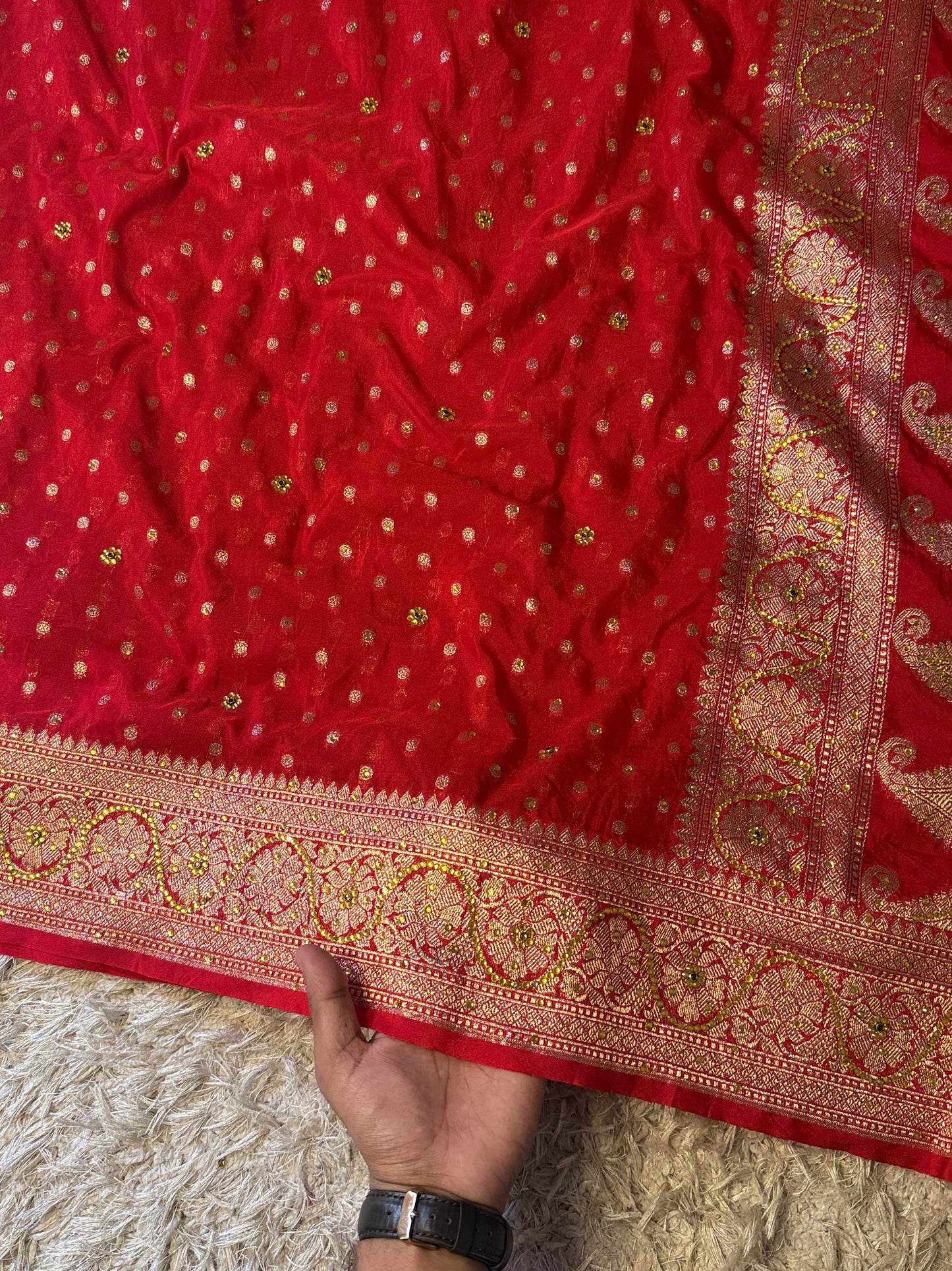 Semi pattu style semi Khadi Kayan Georgette saree
