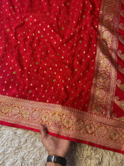 Semi pattu style semi Khadi Kayan Georgette saree