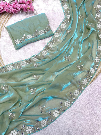 New Designer party wear satin sarees