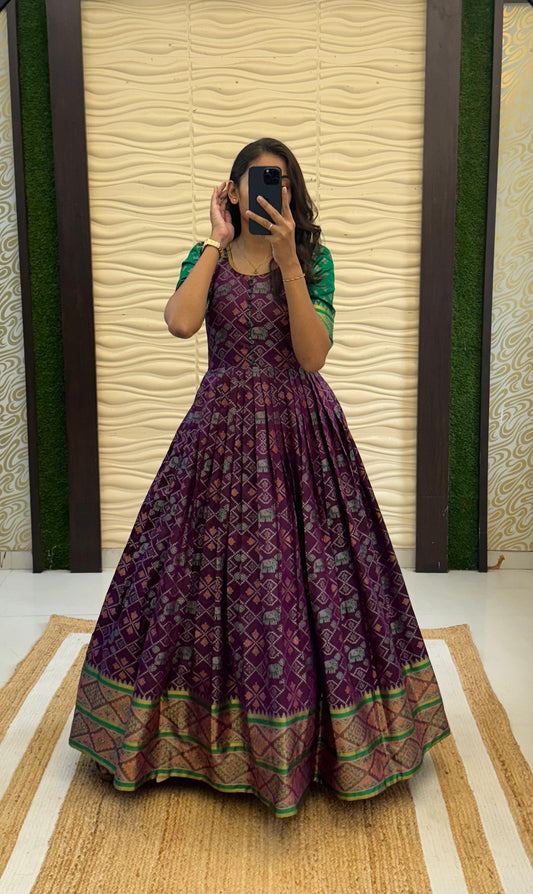 Kanjivaram silk Kalmkari weaving gowns