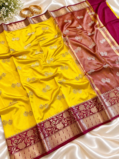 Juhmki series Banarasi katan soft silk sarees
