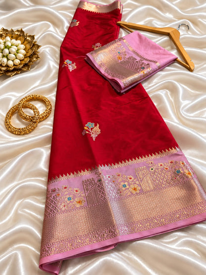 Banarasi katan silk zari butti budget saree