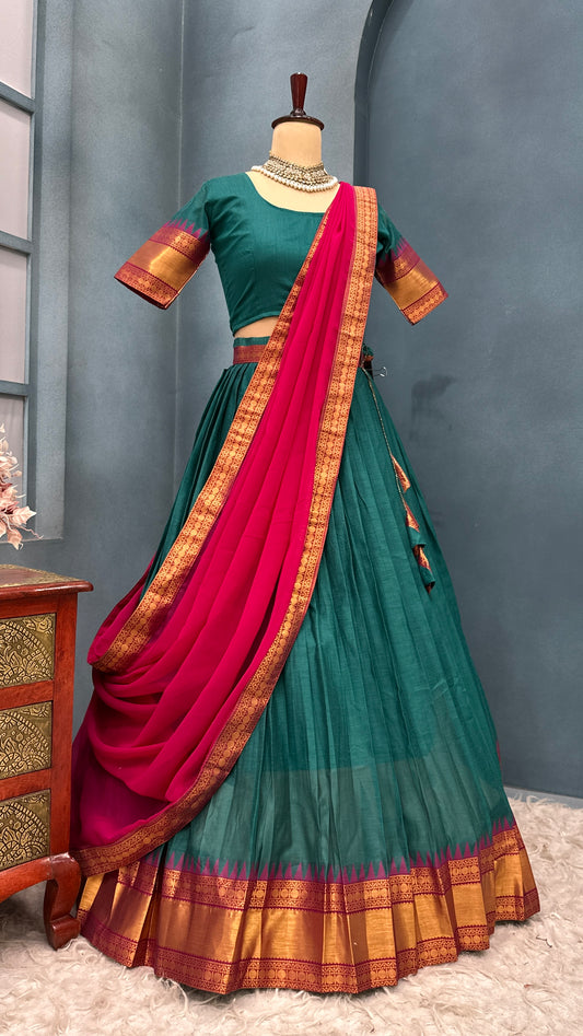 South cotton Jahnavi Kapoor inspired lehenga