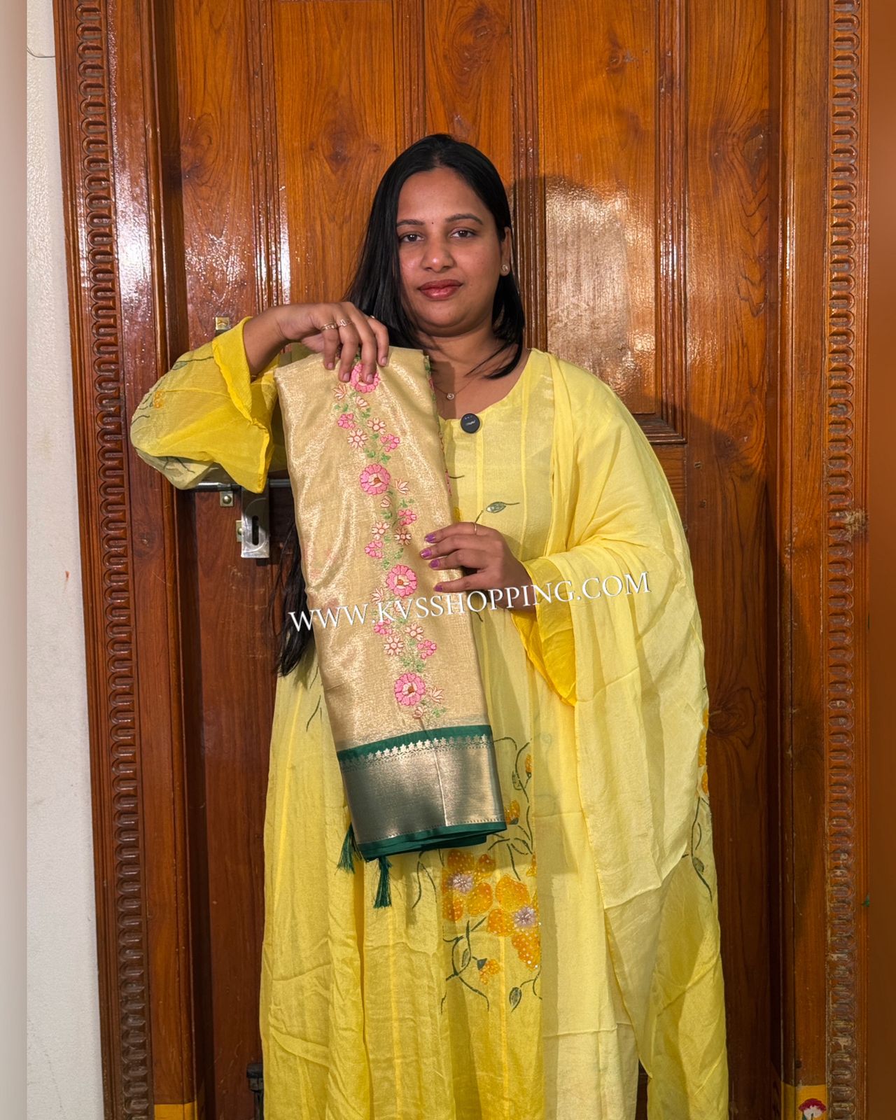 Embroidery vintage premium tissue glow saree