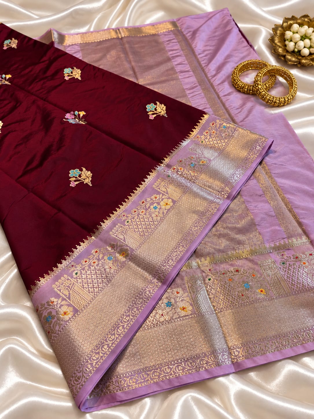 Banarasi katan silk zari butti budget saree