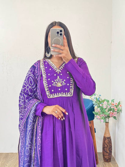 Mul viscos Chanderi kurti set for all party’s