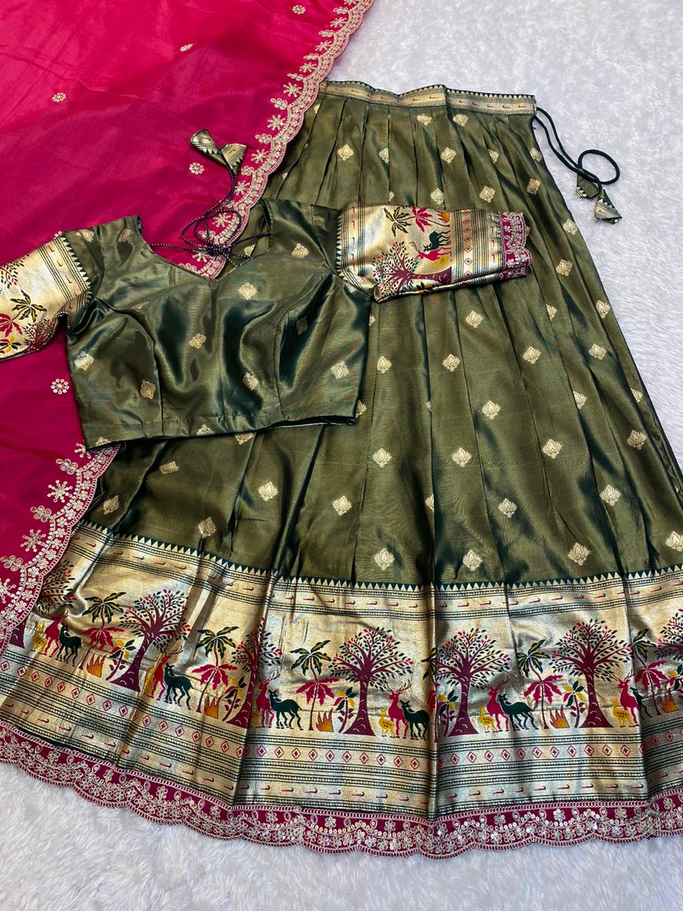 Paithani Lehenga with zari work