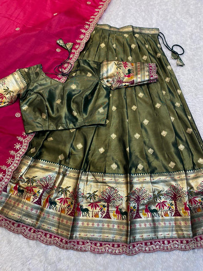 Paithani Lehenga with zari work