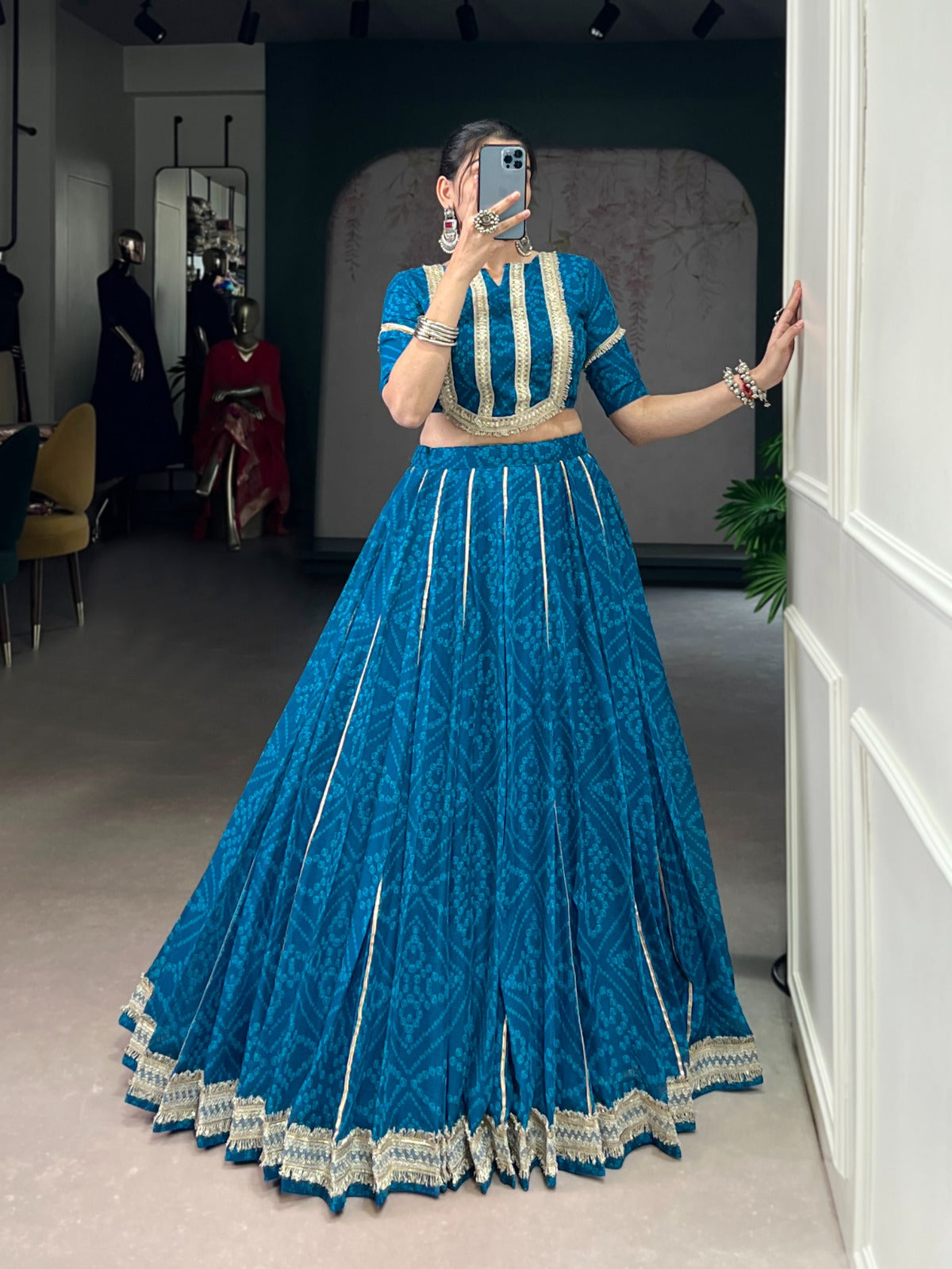 Bandhini  chiffon  Dandiya Lehenga set